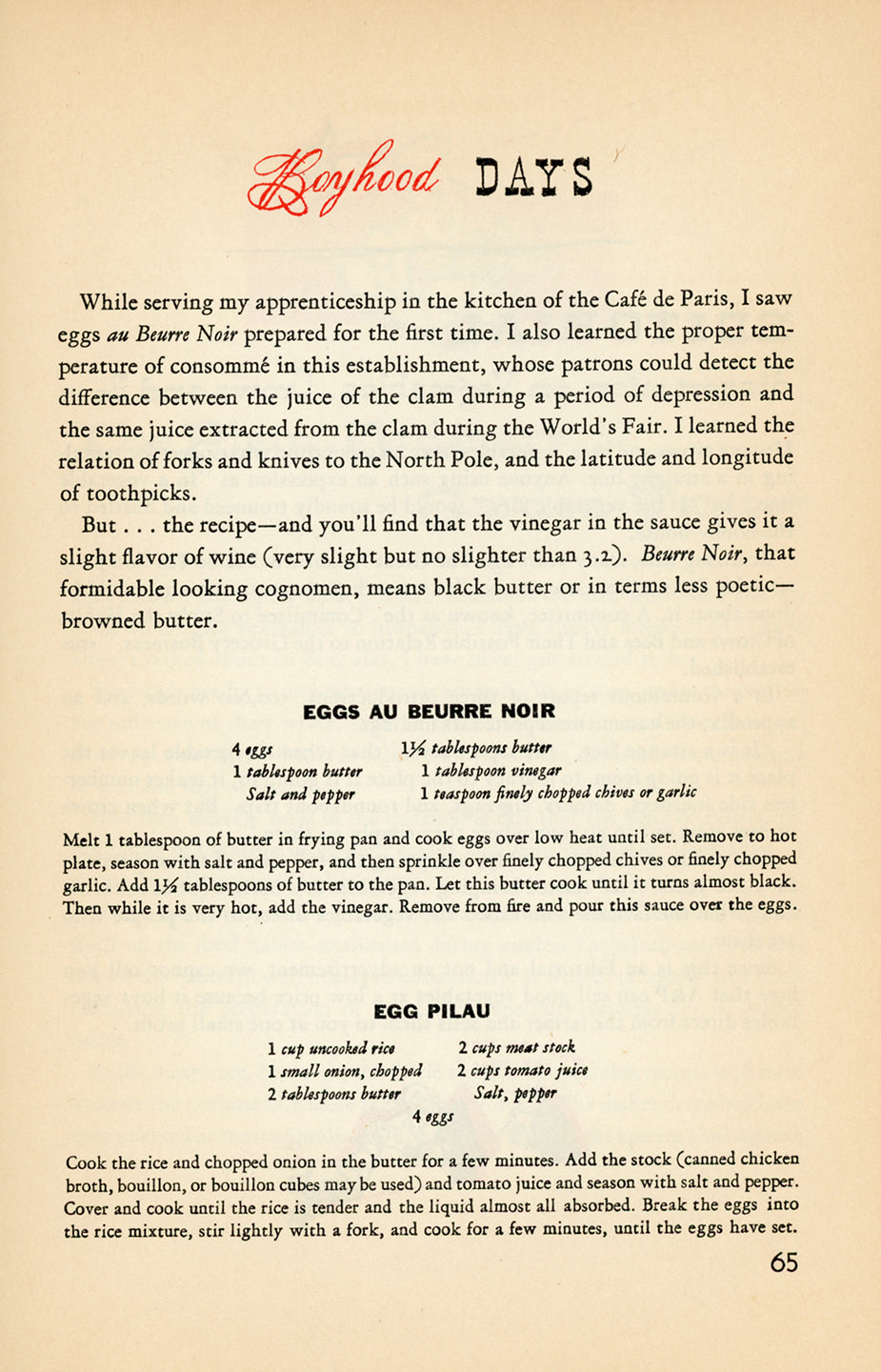 A La Rector (A Cook Book)